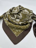 Olive Paisley & Brown Border