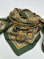 Olive & Gold Faceted Paisley