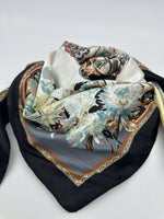 Multi Floral Vintage Black Four Corners
