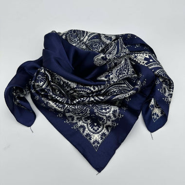 Navy Faceted Paisley