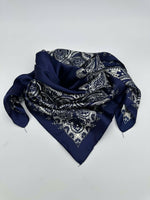 Navy Faceted Paisley