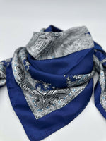 Navy & Light Blue Faceted Paisley