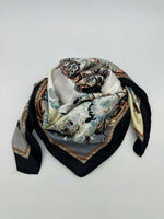 Multi Floral Vintage Black Four Corners