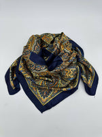 Navy & Gold Faceted Paisley