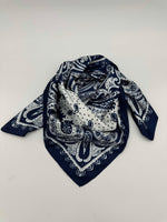 Blotted Navy Paisley