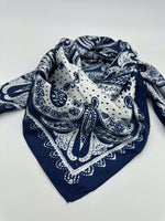 Blotted Navy Paisley