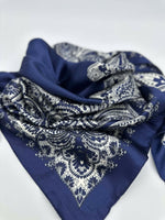 Navy Faceted Paisley