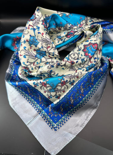 Bright Blue Floral Border - The Thrifty Cowgirl, Co.