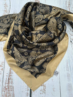 Black & Gold Border Paisley - The Thrifty Cowgirl, Co.