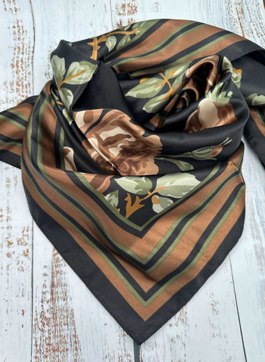 Black, Olive & Bronze Rose Border - The Thrifty Cowgirl, Co.