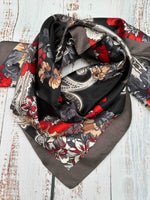 Black & Red Bold Floral Paisley - The Thrifty Cowgirl, Co.