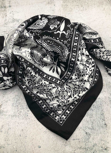 Black & White Double Paisley - The Thrifty Cowgirl, Co.