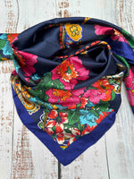 Bold Blue Floral Paisley - The Thrifty Cowgirl, Co.