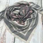 Charcoal & Paisley - 100% Silk - The Thrifty Cowgirl, Co.