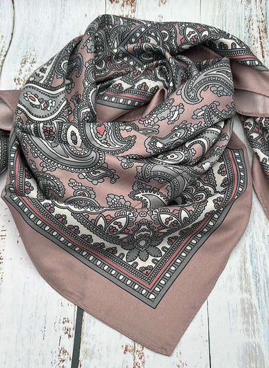 Soft Raspberry Paisley - 100% Silk - The Thrifty Cowgirl, Co.