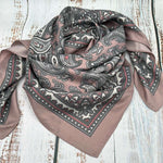 Soft Raspberry Paisley - 100% Silk - The Thrifty Cowgirl, Co.