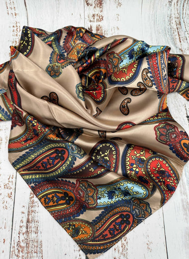 Tan Paisley Border - The Thrifty Cowgirl, Co.
